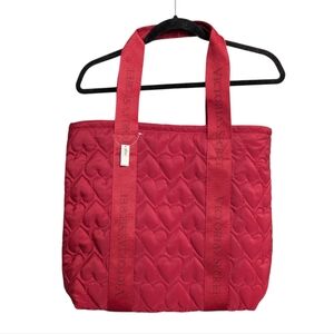 Victoria's Secret Red Heart Quilted Tote NWT